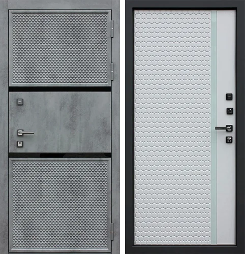 Серая входная дверь с терморазрывом №129