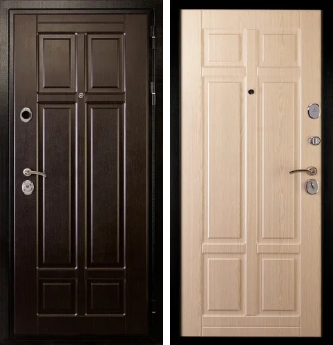 Входная деревянная дверь для бани уличная №76