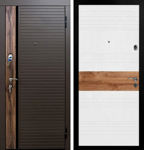 Дверь входная открывающаяся вовнутрь квартиры коричневая №101