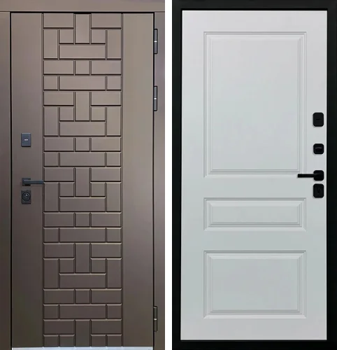 Дверь жестяная входная цвета шоколад №33