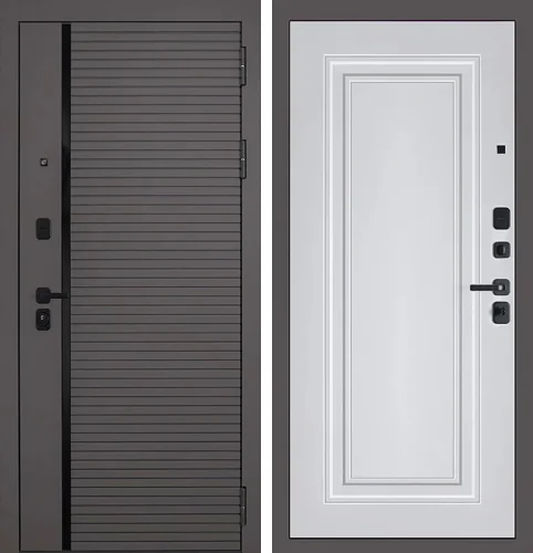 Коричневая металлическая стальная утепленная дверь для сталинки №9