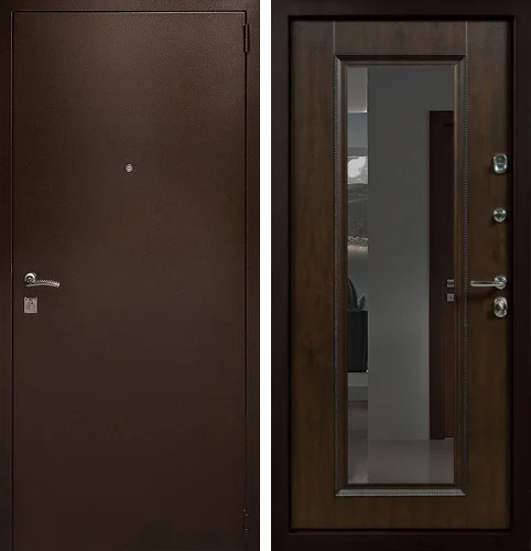 Зеркальная входная дверь в квартиру №8