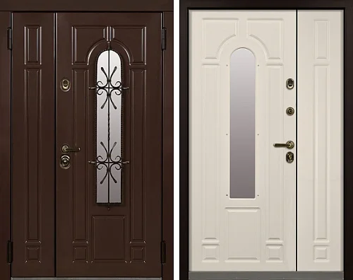Двойная дверь входная со вставкой №17