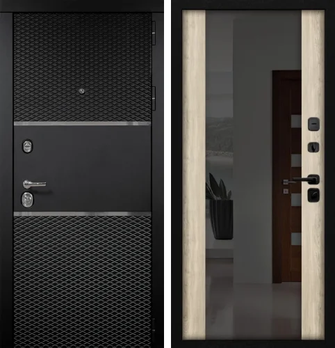 Стальная дверь в квартиру новостройку с зеркалом №32