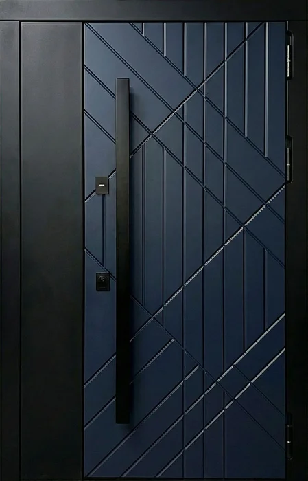 Металлическая дверь navy с диагональной фрезеровкой для квартиры №87