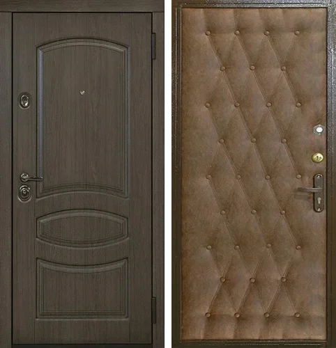 Металлическая дверь со шпоном  и дерматином №15