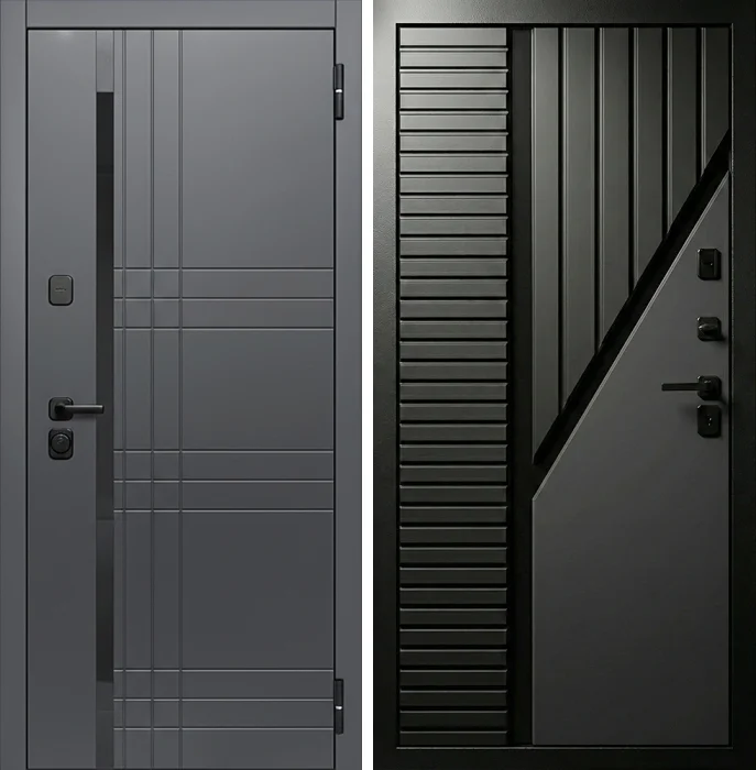 Железная графитовая дверь в стиле лофт №184