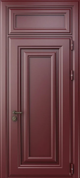 Красная металлическая дверь с металлофиленкой №40