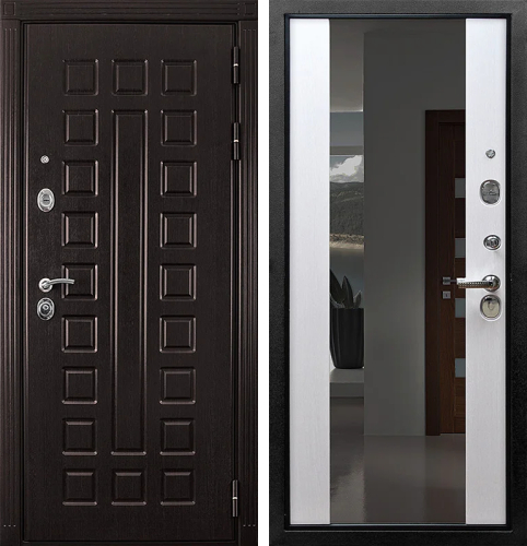 Дверь с терморазрывом и зеркалом №45