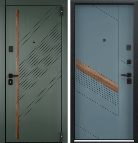 Зеленая входная дверь Россия №111