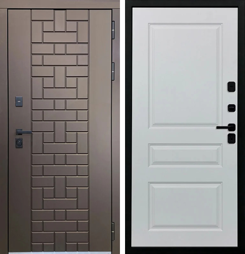 Дверь жестяная входная цвета шоколад №33