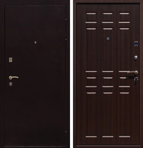 Дверь металлическая входная дачная с порогом №14