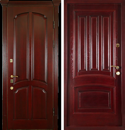 Дверь из массива дерева в коттедж №1