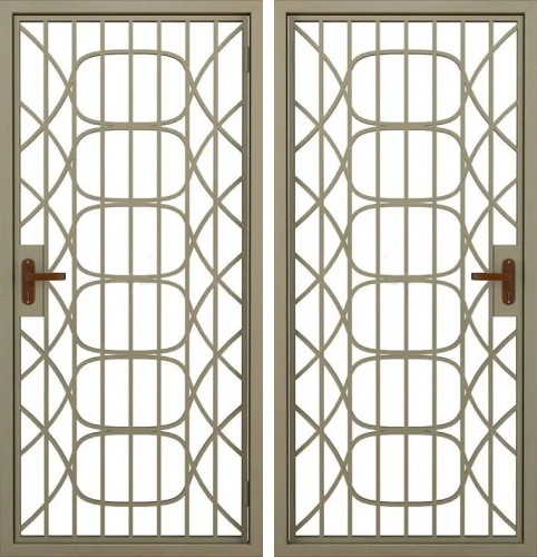 Металлическая дверь на лестничную площадку с решеткой №9