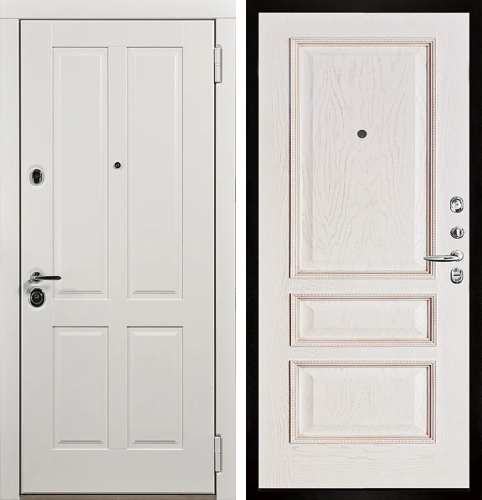 Входная белая дверь №17