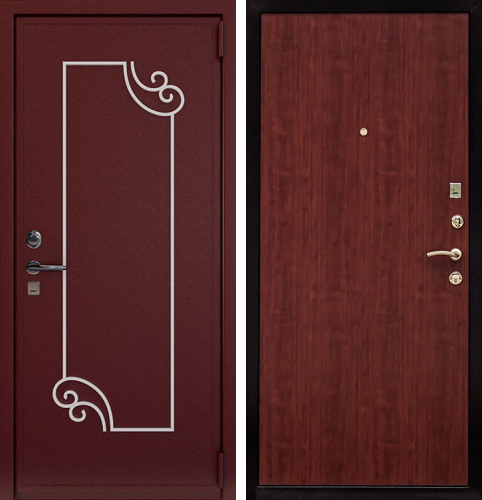 Красная входная дверь в дом №4