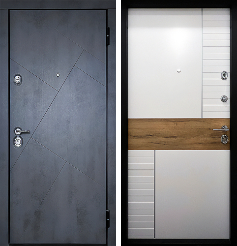 Металлическая дизайнерская дверь для дома уличная №116