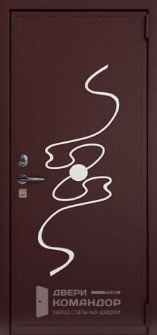 Коричневая входная дверь с зеркалом №17 - наружная сторона