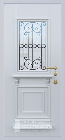 Входная дверь со стеклом на дачу №18 - внутренняя сторона