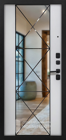 Входная дверь с комбинированной панелью и зеркалом №35 - внутренняя сторона