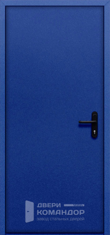 Глухая противопожарная дверь синяя №3 - внутренняя сторона