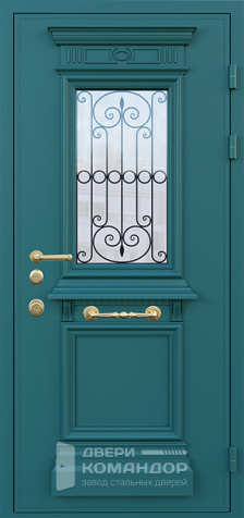 Входная дверь со стеклом на дачу №18 - наружная сторона