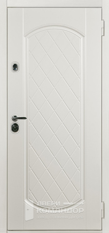 Входная дверь белая снаружи и внутри №41 - наружная сторона