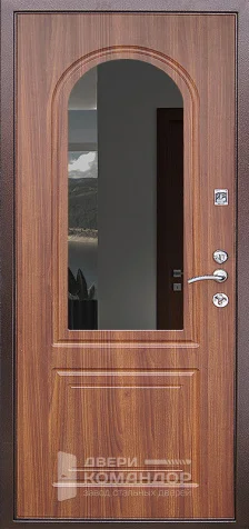 Коричневая входная дверь с зеркалом №17 - внутренняя сторона